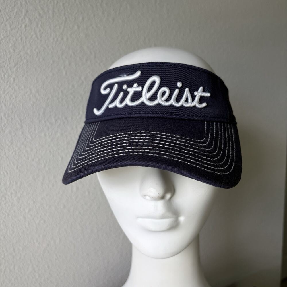 Titleist Pro V1 Golf Visor Hat Blue adults 100% cotton adjustable strap Size: OS